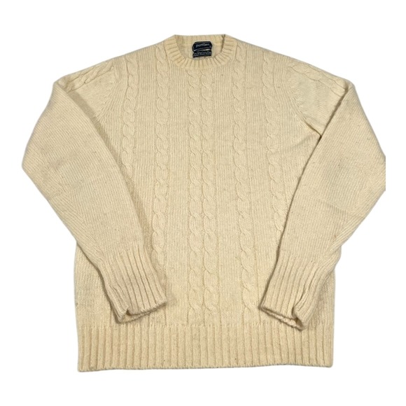 Puritan Sweaters - Vintage Puritan Cable Knit Sweater Cream Wool Acrylic Blend Men's Size M